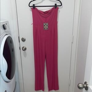 New Pink Strapless Jumpsuit